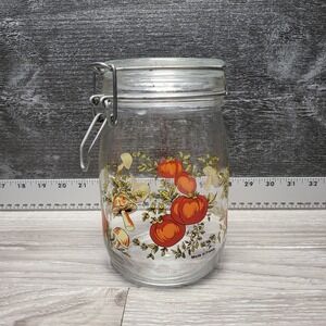 Vtg ARC Glass Canister Storage Jar Spice of Life‎ 1 L France